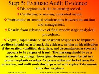 Step 5: Evaluate Audit Evidence