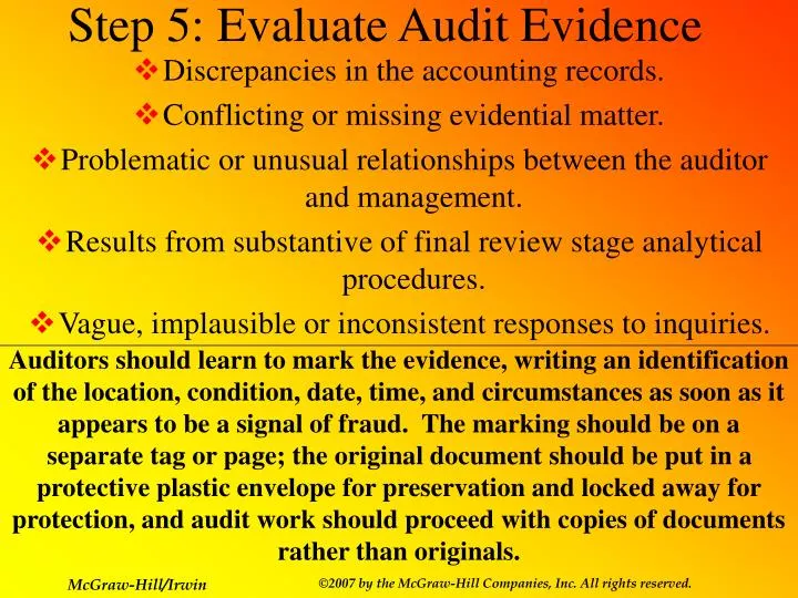 step 5 evaluate audit evidence