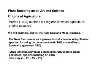 Plant Breeding as an Art and Science
