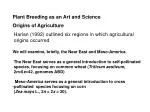 Plant Breeding as an Art and Science