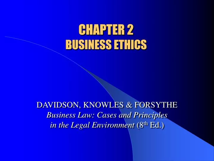 chapter 2 business ethics