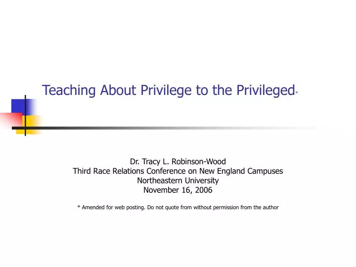 teaching about privilege to the privileged
