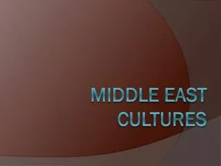 Middle East cultures