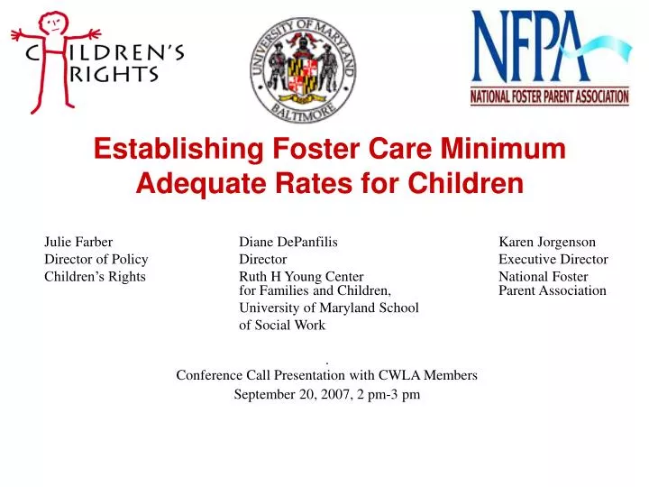 establishing foster care minimum adequate rates for children