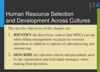 Human Resource Selection and Development Across Cultures