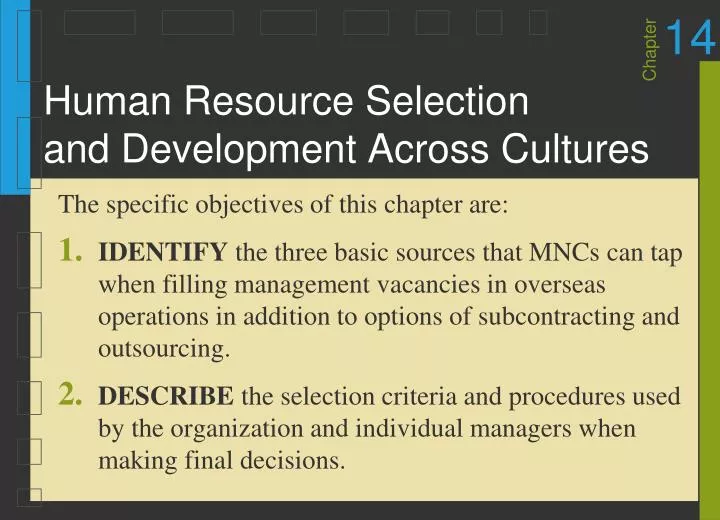 human resource selection and development across cultures