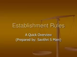 Establishment Rules