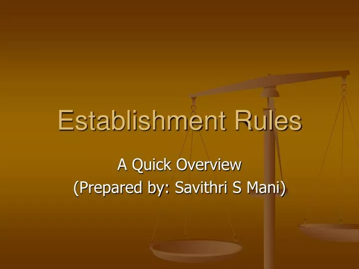 establishment rules