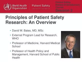 Patient Safety Research Introductory Course Session 2