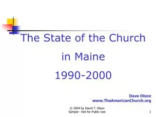 The State of the Church in Maine 1990-2000