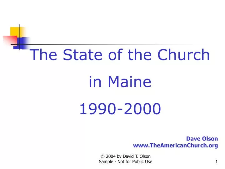 the state of the church in maine 1990 2000