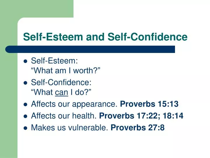 self esteem and self confidence