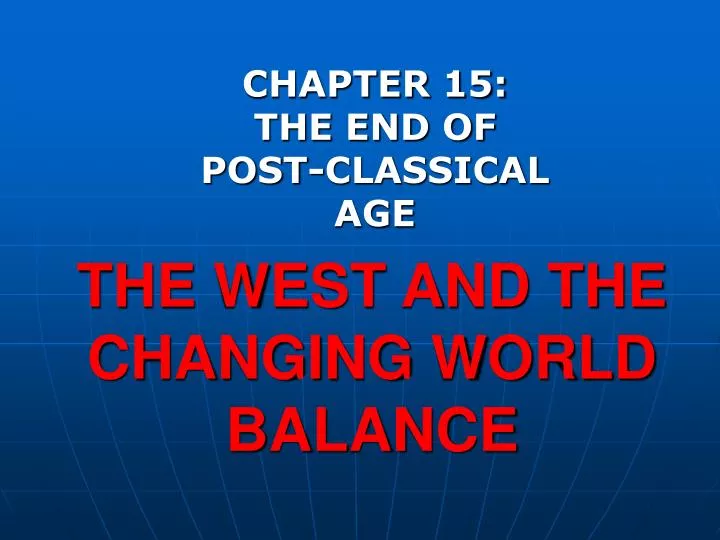 the west and the changing world balance