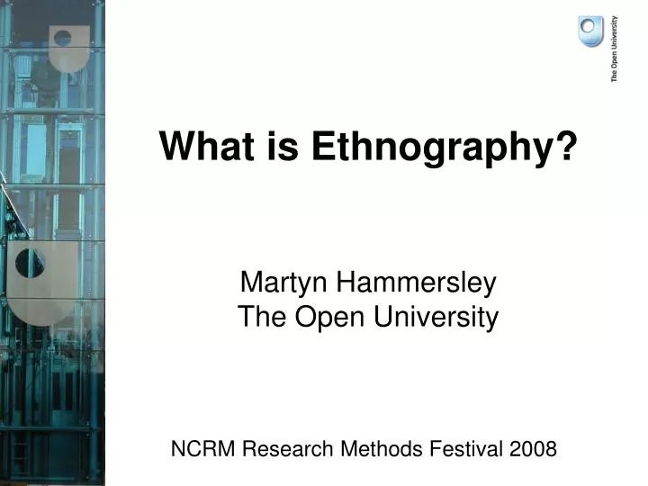 what is ethnography martyn hammersley the open university