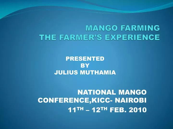 mango farming the farmer s experience