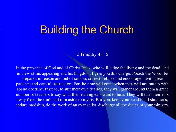 building the church