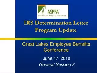 IRS Determination Letter Program Update