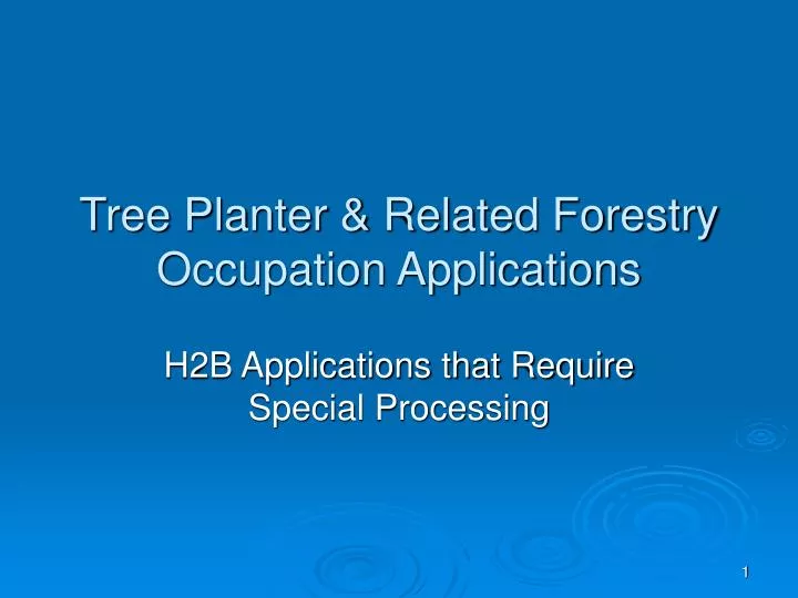 tree planter related forestry occupation applications