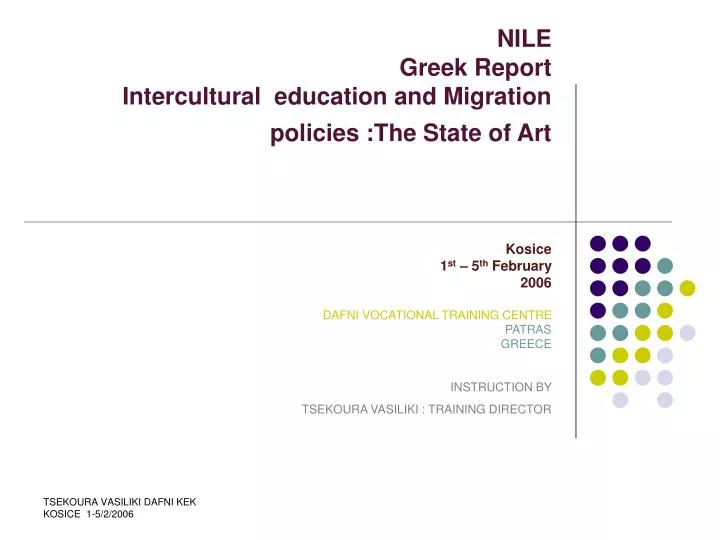 nile greek report intercultural education and migration policies the state of art