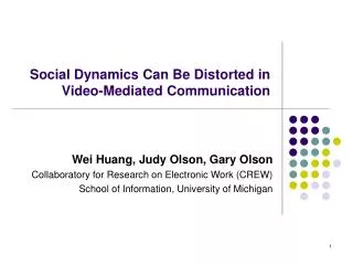 Social Dynamics Can Be Distorted in Video-Mediated Communication