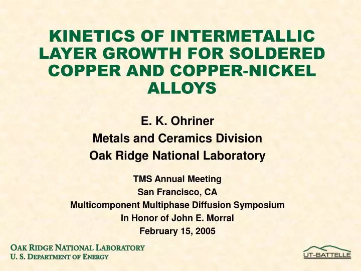 kinetics of intermetallic layer growth for soldered copper and copper nickel alloys