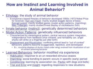 How are Instinct and Learning Involved in Animal Behavior?