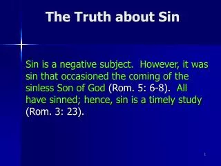 The Truth about Sin