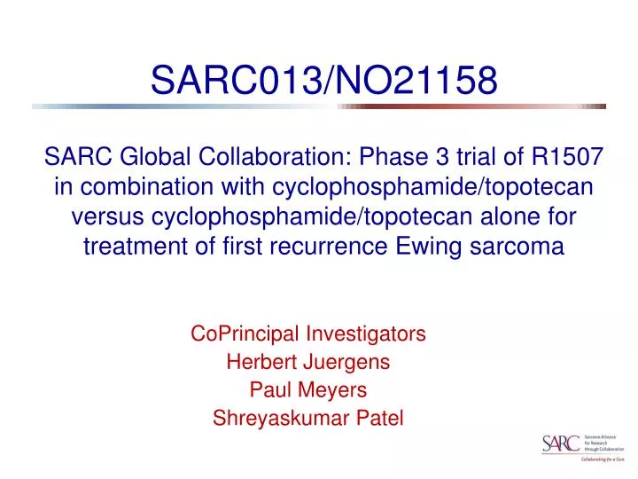 coprincipal investigators herbert juergens paul meyers shreyaskumar patel