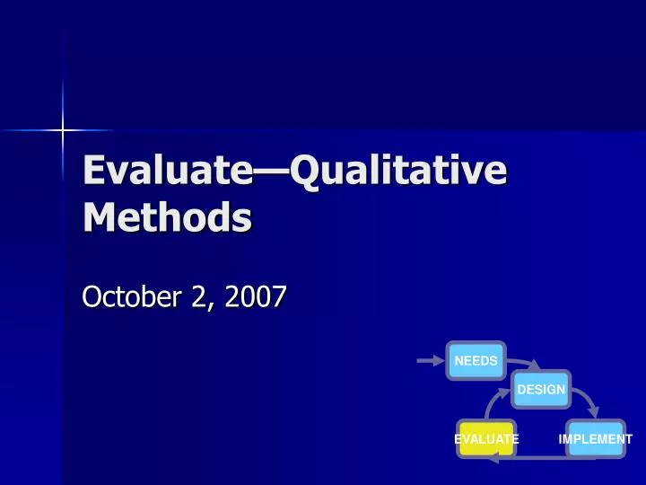 evaluate qualitative methods