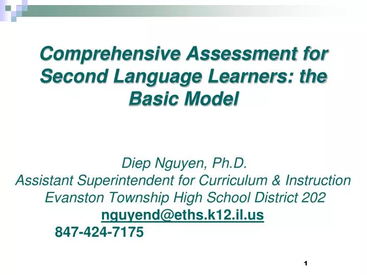 comprehensive assessment for second language learners the basic model