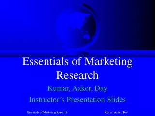 Essentials of Marketing Research