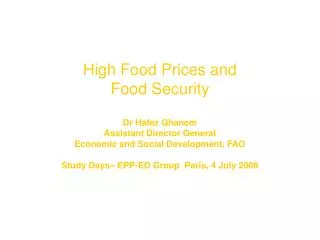 The Issue: High Food Prices