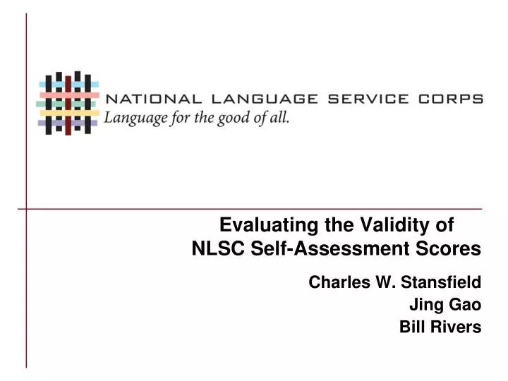 evaluating the validity of nlsc self assessment scores
