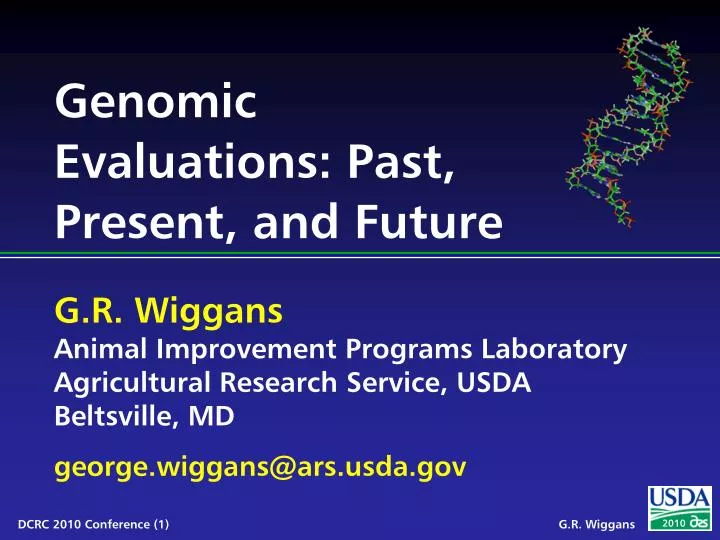 genomic evaluations past present and future