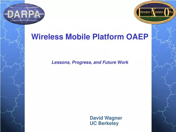 wireless mobile platform oaep lessons progress and future work