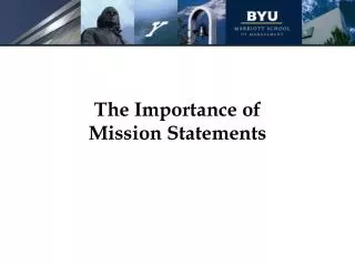 The Importance of Mission Statements