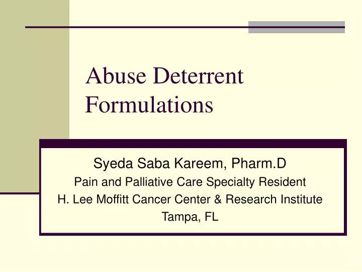 abuse deterrent formulations