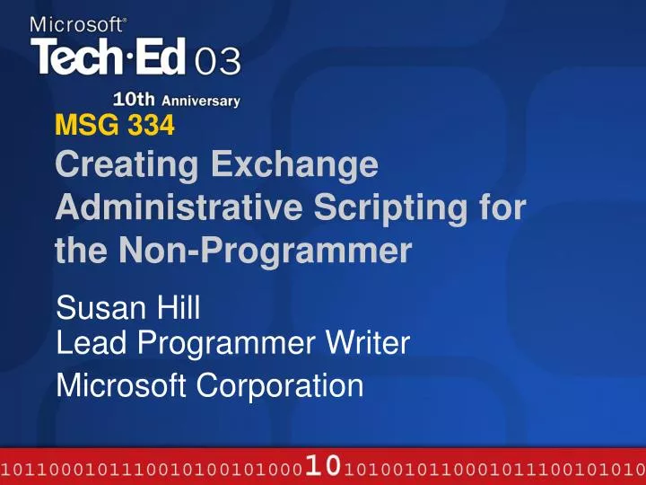msg 334 creating exchange administrative scripting for the non programmer