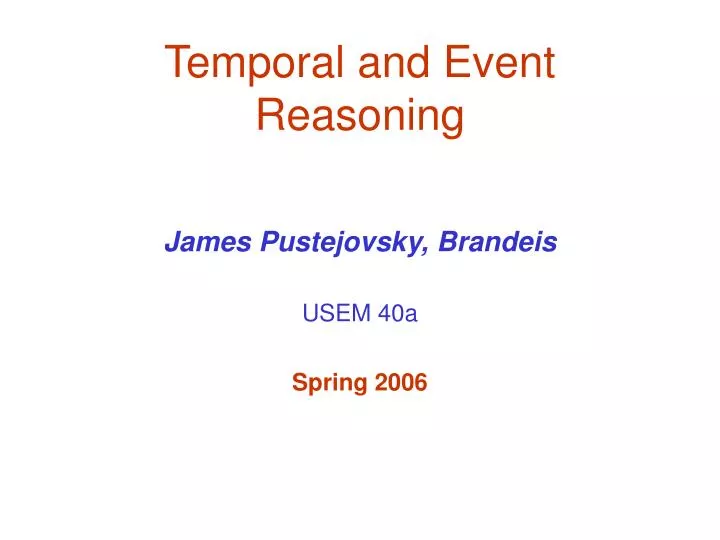 temporal and event reasoning