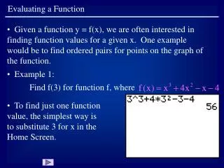 Evaluating a Function