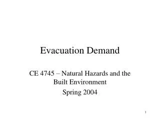 evacuation demand