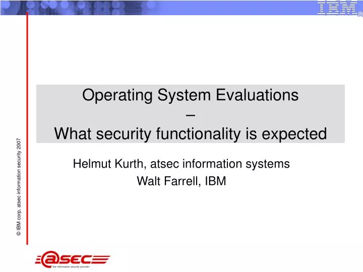operating system evaluations what security functionality is expected