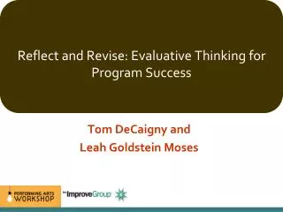 Reflect and Revise: Evaluative Thinking for Program Success