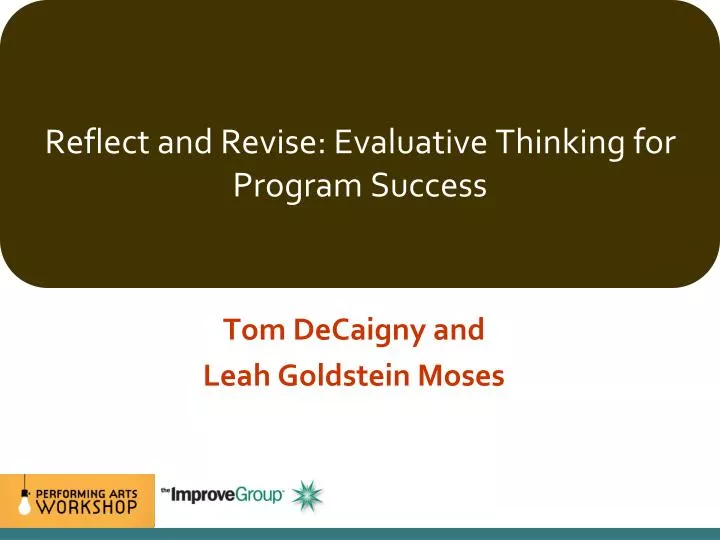reflect and revise evaluative thinking for program success