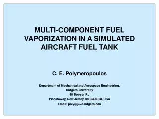 MULTI-COMPONENT FUEL VAPORIZATION IN A SIMULATED AIRCRAFT FUEL TANK