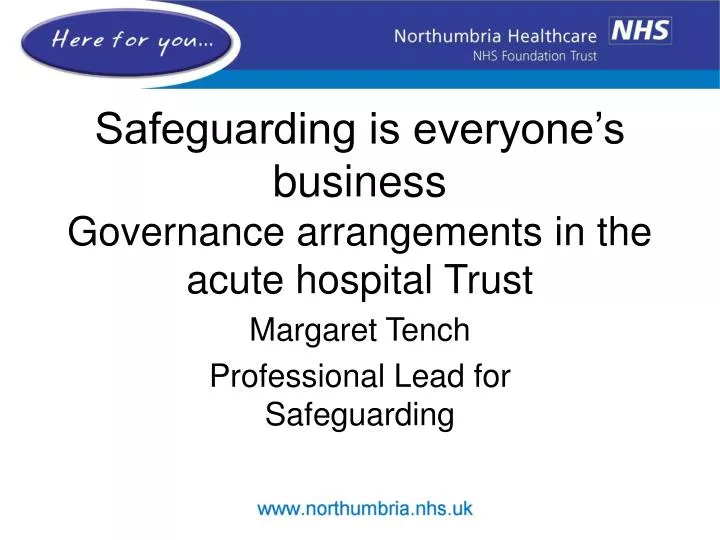 safeguarding is everyone s business governance arrangements in the acute hospital trust