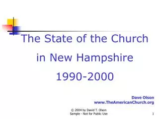 The State of the Church in New Hampshire 1990-2000