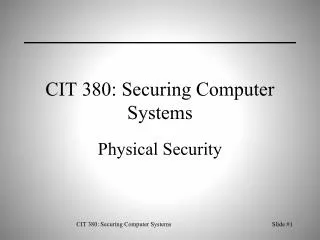 CIT 380: Securing Computer Systems
