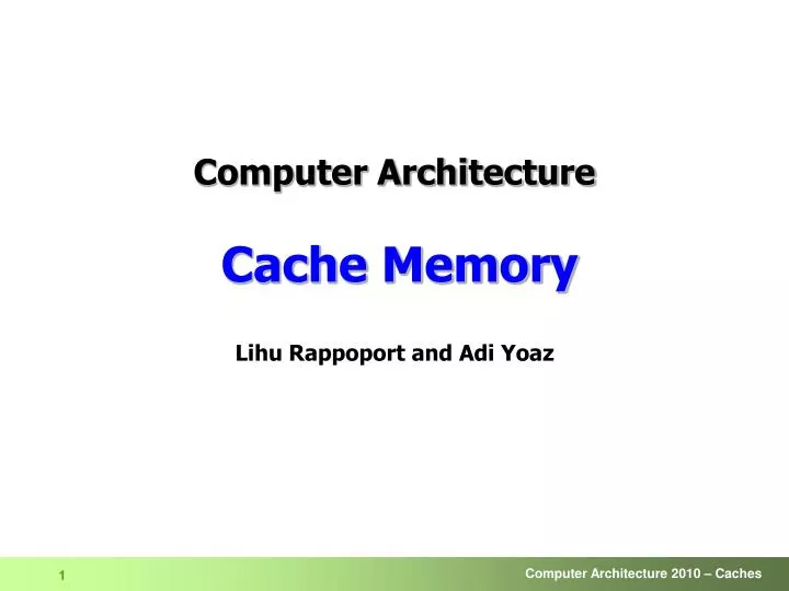 computer architecture cache memory