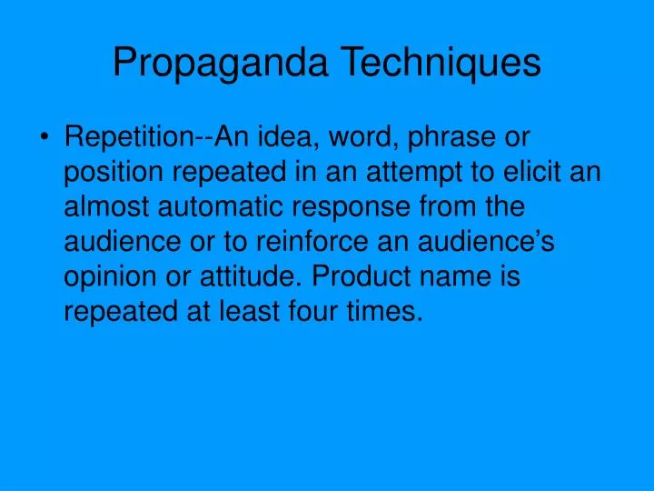 repetition propaganda examples